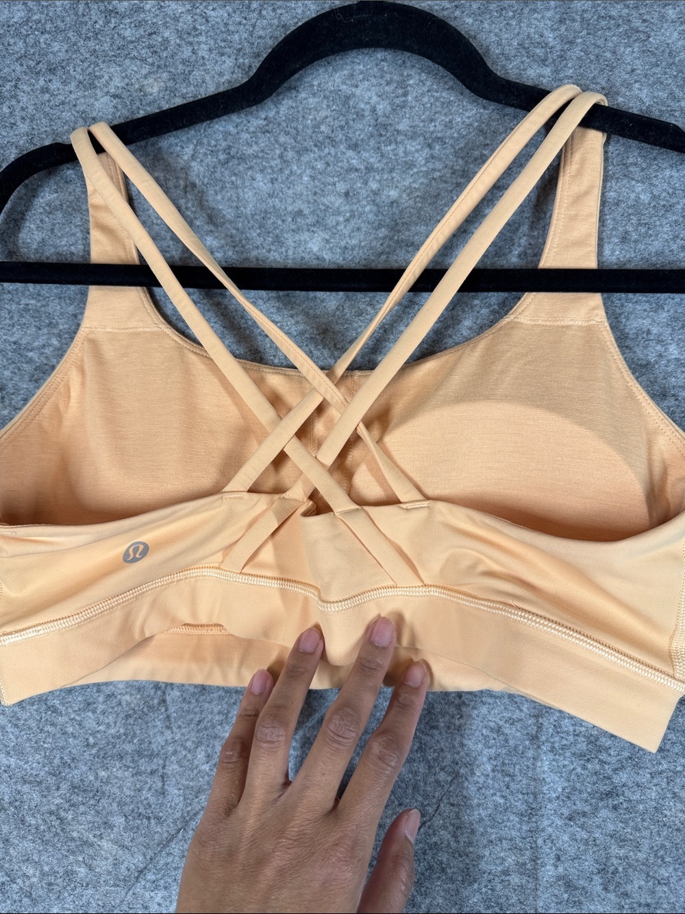 Lululemon Energy Bra Peach Size 10 Strappy Back Yoga Athleisure Activewear - Picture 5 of 11
